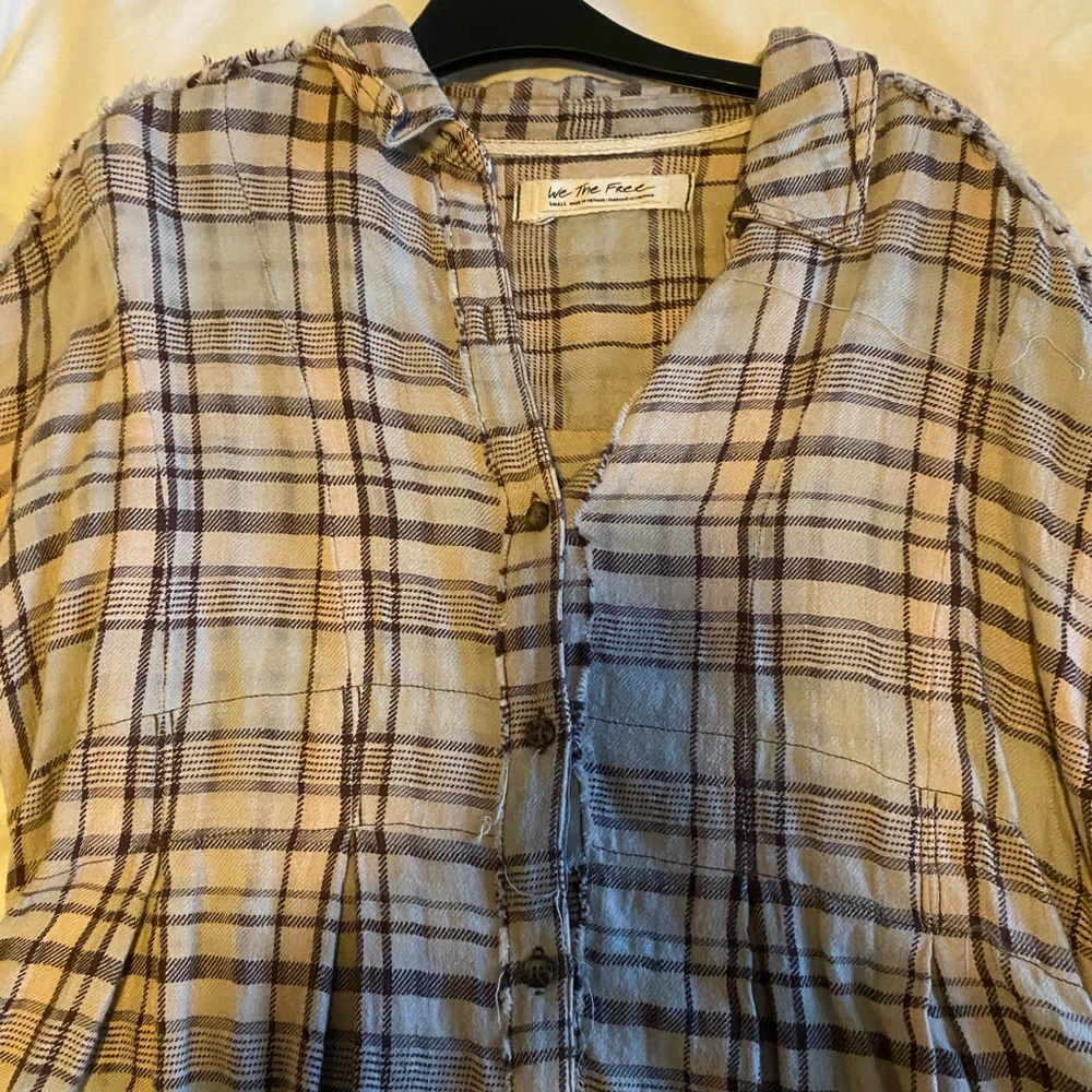 Free People Mary Anne Plaid Buttondown - Picture 7 of 9